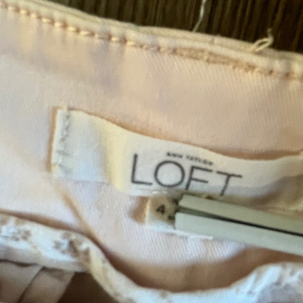 Loft Womens Pale Pink Slim Ankle Pants Size 4 Mid Rise Straight Leg Chino - Picture 5 of 7